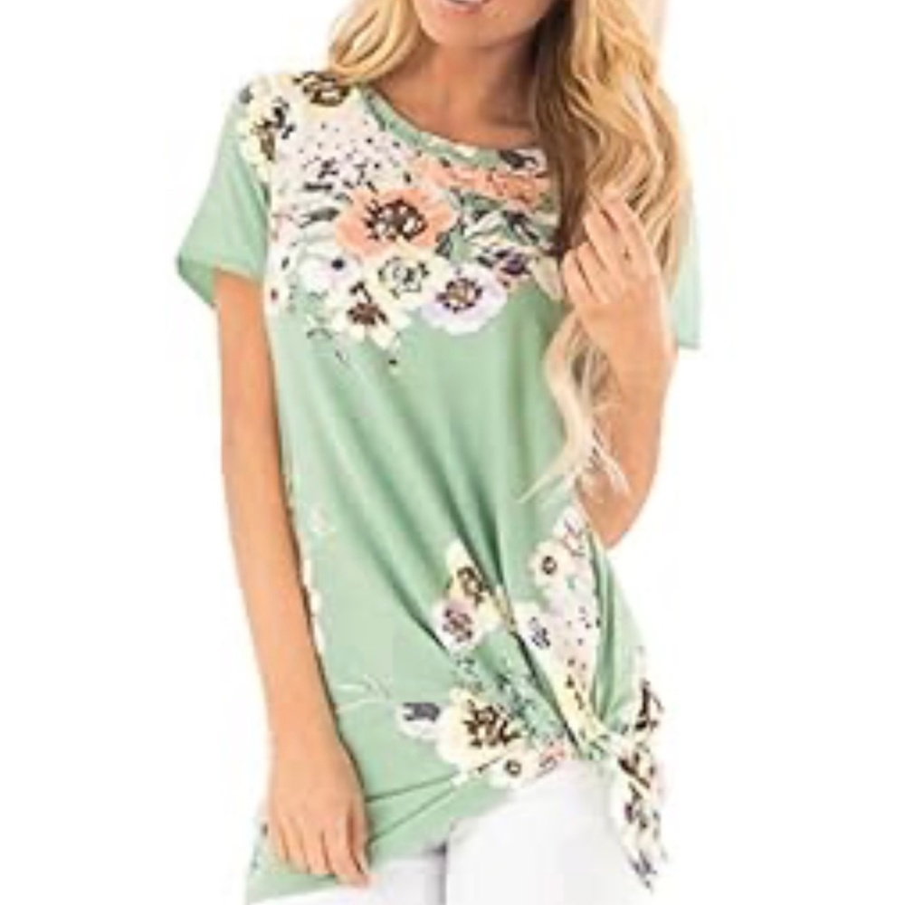 NWOT Amazon Bands Twist Knot Tunic Top